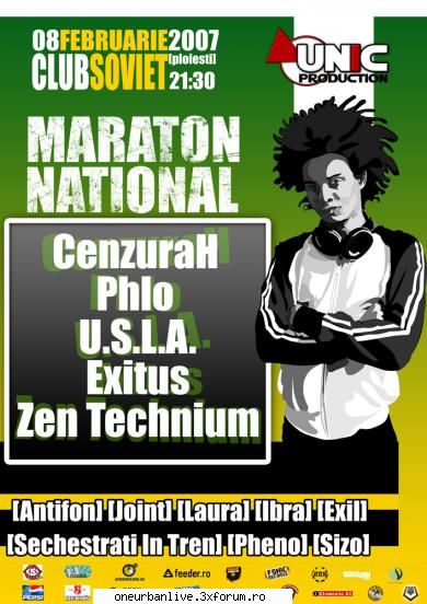 maraton national - ploiesti 

tip: 8 februarie 2007 la ora unic club intrare: 6 ron febroarie